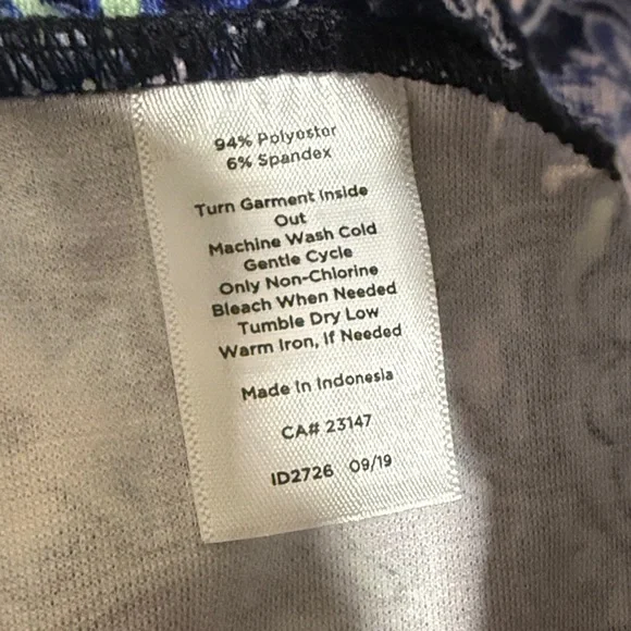 Talbots Blue and Pink Patterened A-Line Skirt - Picture 3 of 6